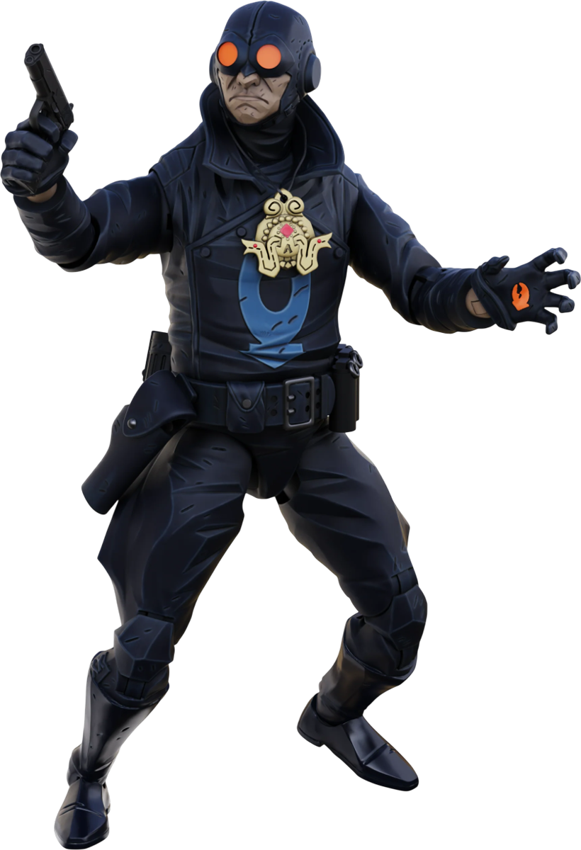 Figura de acción Hellboy - Lobster Johnson (El Prometeo de Hierro) a escala 1:12