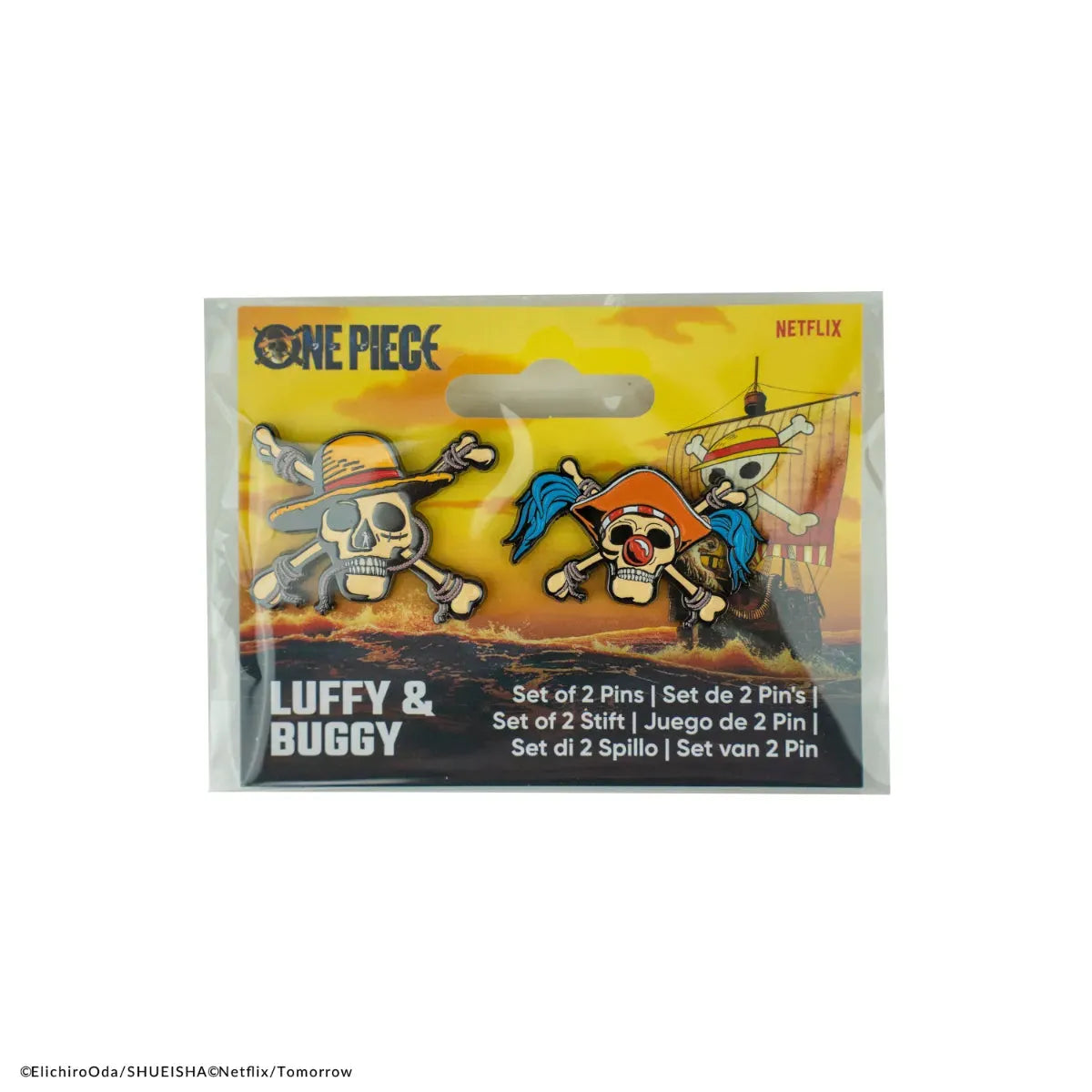 CINCR3292 One Piece (2023) - Luffy & Buggy Set of 2 Pins - CineReplicas - Titan Pop Culture