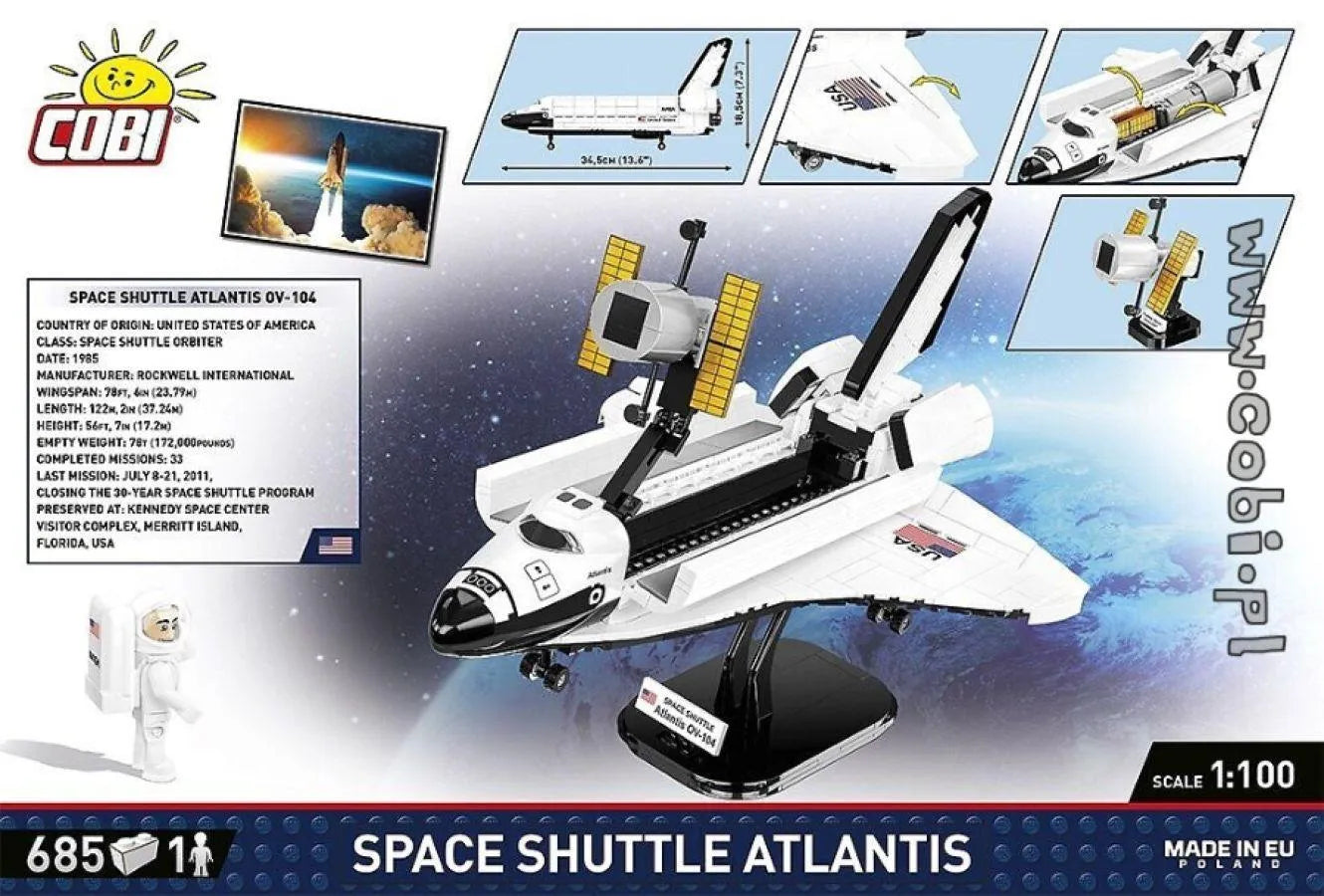 COB1930 Cobi - Space Shuttle Atlantis Model (685 pieces) - Cobi - Titan Pop Culture