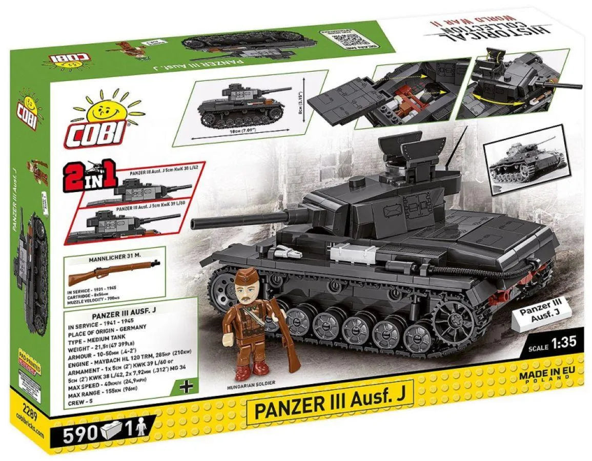 COB2289 World War 2 - Panzer III Ausf.J (590 Piece Kit) - Cobi - Titan Pop Culture