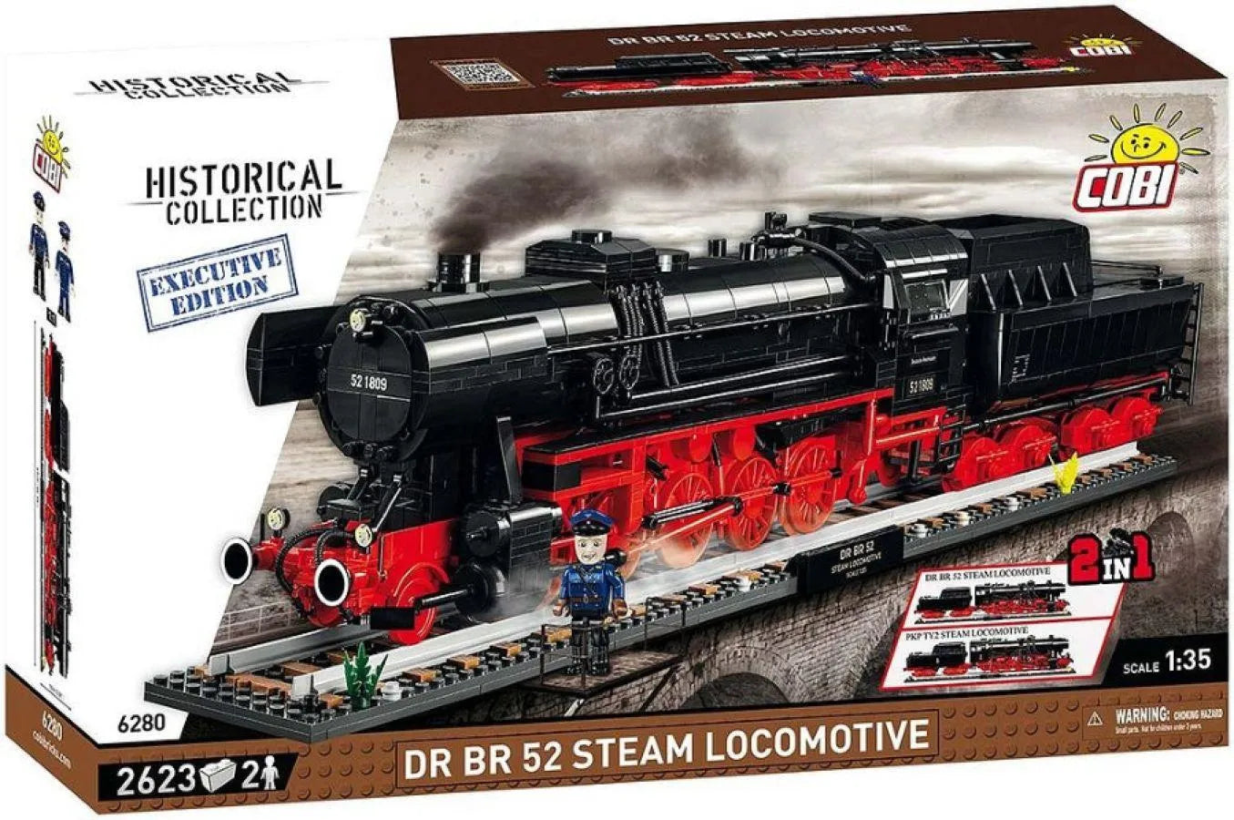 COB6280 Trains - DR BR 52 Steam Locomotive 1:35 Scale Exclusive Edition [2623 Pcs] - Cobi - Titan Pop Culture