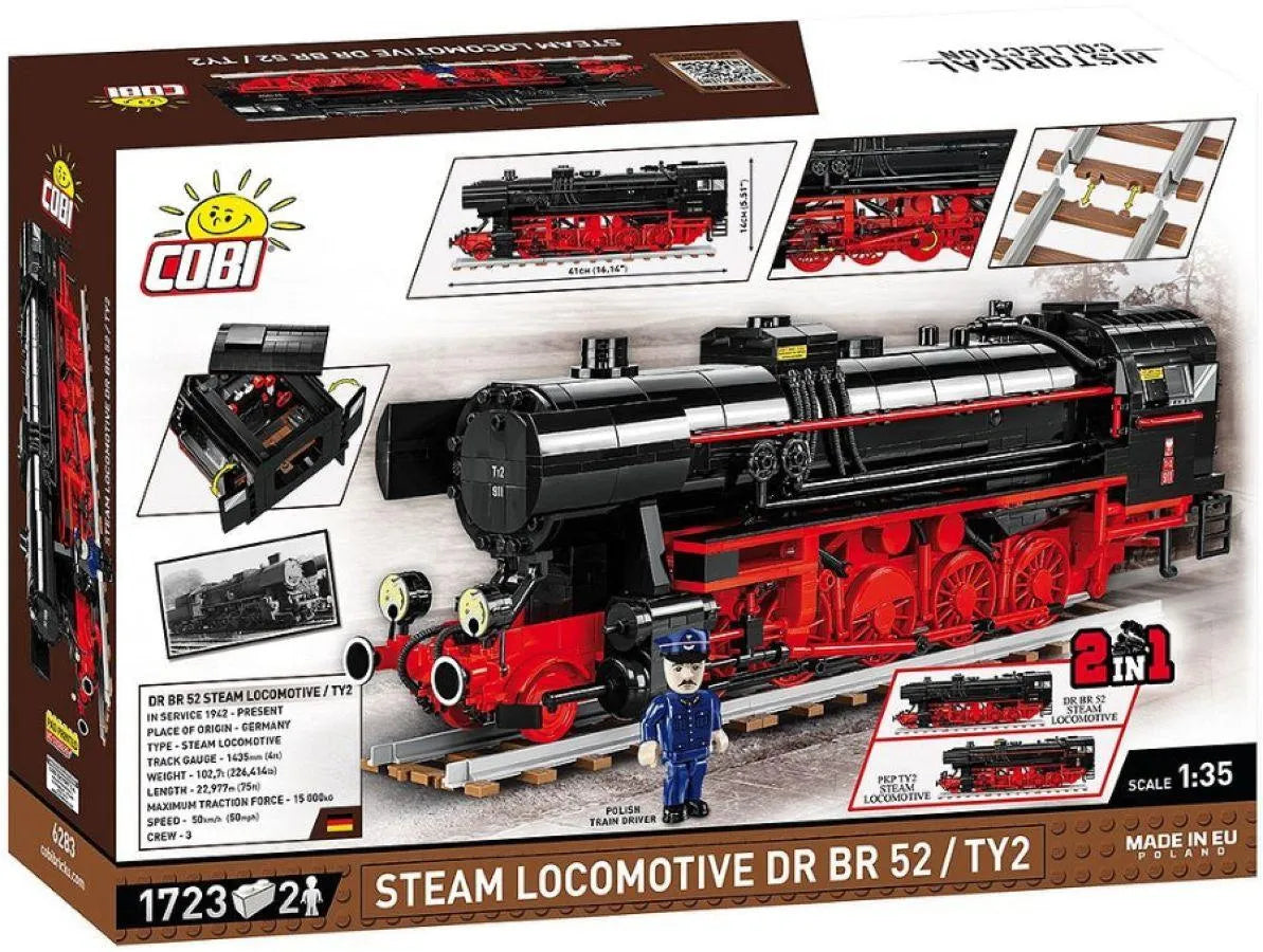 COB6283 Trains - DR BR 52/TY2 Steam Locomotive 1:35 Scale [1723 Pcs] - Cobi - Titan Pop Culture