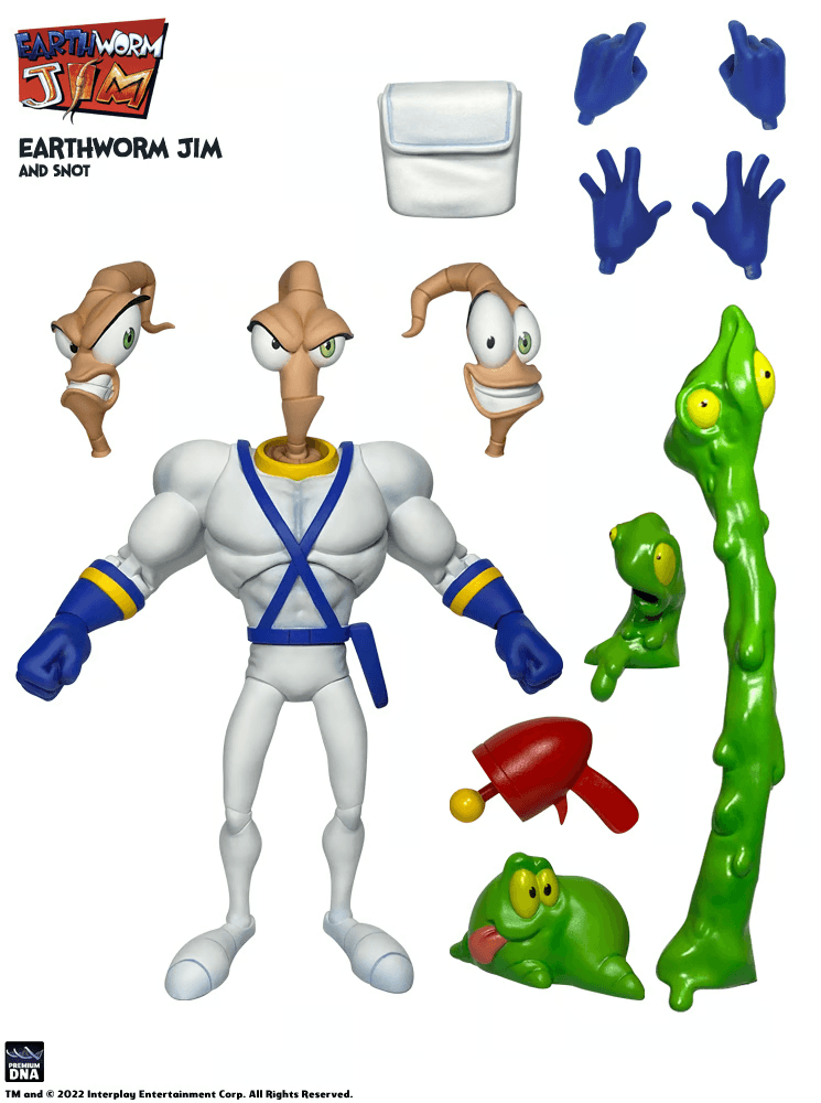 DNAPDNAEWJEJ Earthworm Jim - Earthworm Jim & Snott Action Figure - Premium DNA Toys - Titan Pop Culture