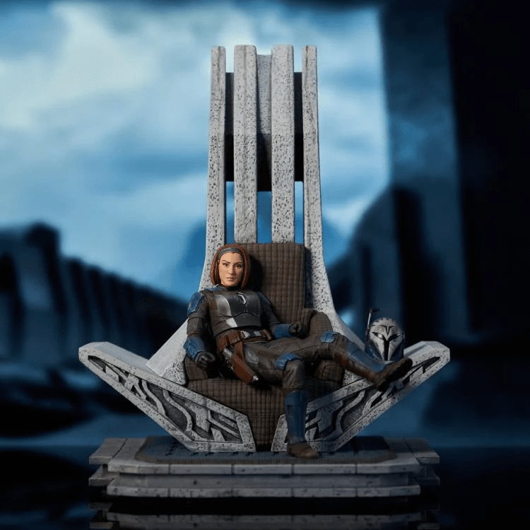 DSTMAR242255 Star Wars: Mandalorian - Bo-Katan on Throne Statue - Diamond Select Toys - Titan Pop Culture