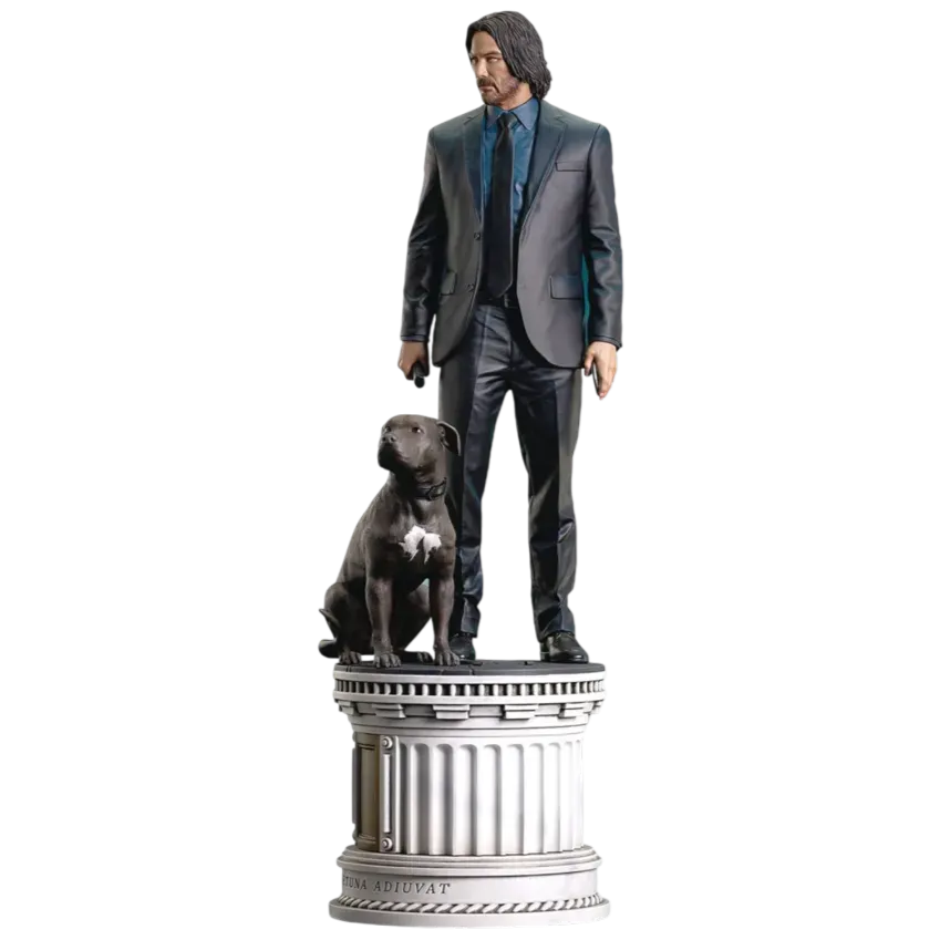 DSTSEP242518 John Wick 3 - John Wick with Dog Milestones Statue - Diamond Select Toys - Titan Pop Culture