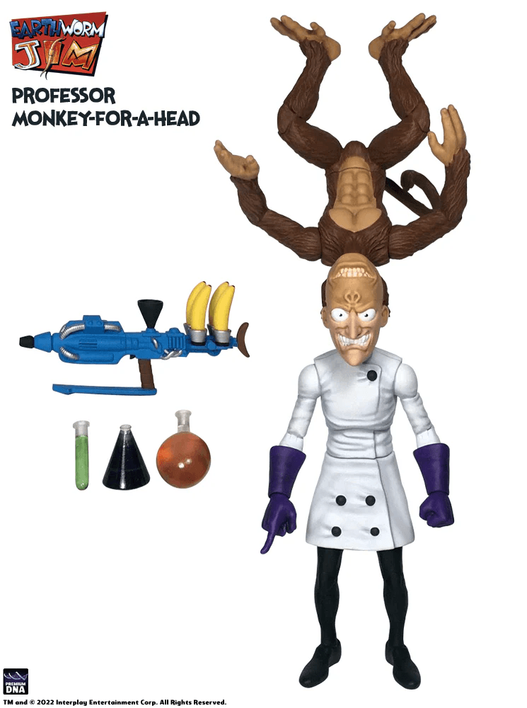 DNAPDNAEWJPMFH Earthworm Jim - Professor Monkey for a Head Figure - Premium DNA Toys - Titan Pop Culture