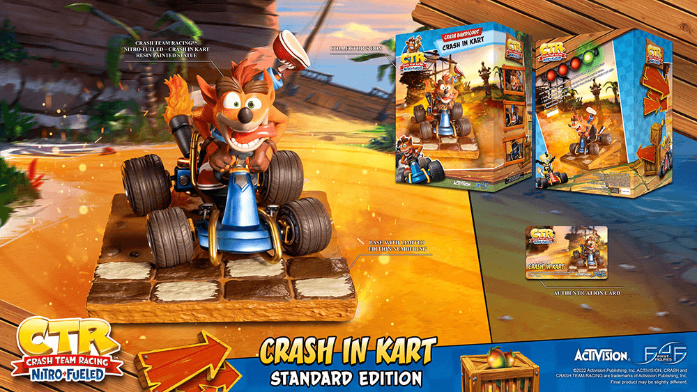 F4FCRASHRST Crash Team Racing: Nitro Fueled - Crash in Kart (Standard Edition) Statue - First 4 Figures - Titan Pop Culture