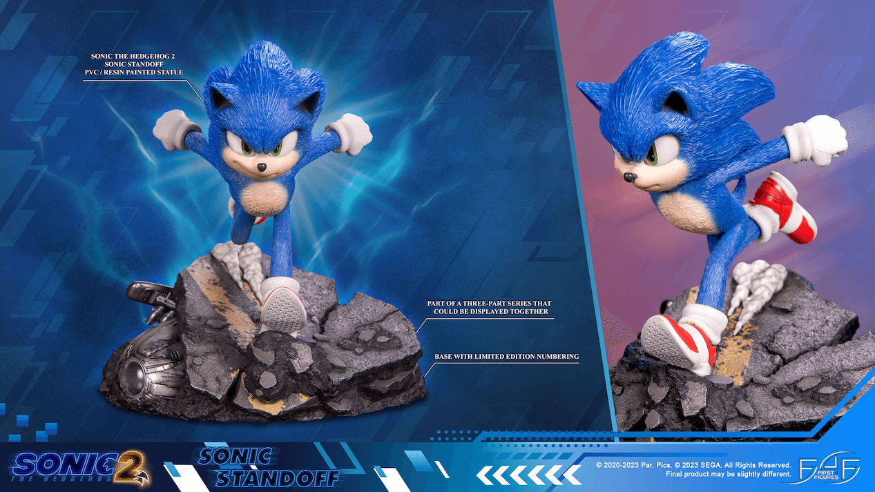 F4FS2MSOST Sonic The Hedgehog 2 - Sonic Standoff Statue - First 4 Figures - Titan Pop Culture