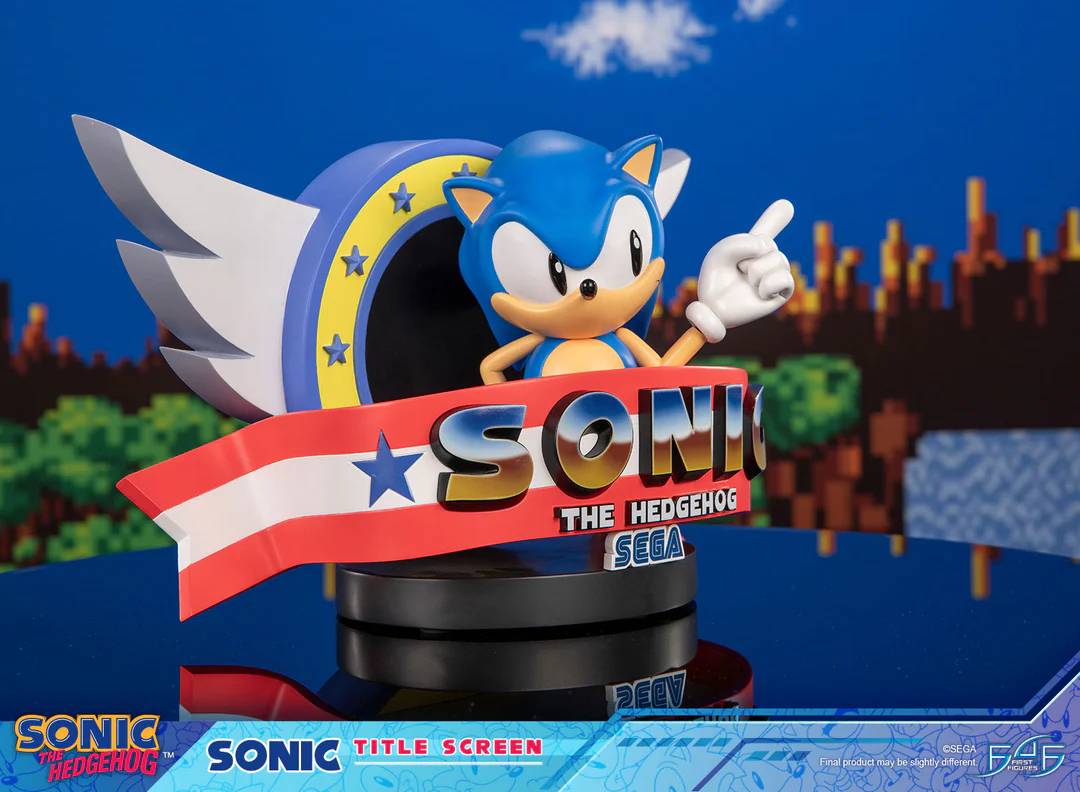 Sonic - Estatua de la pantalla de título de Sonic The Hedgehog