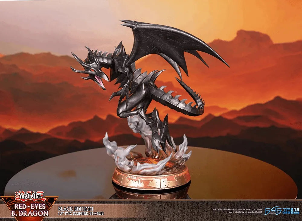 F4FYGOREBST Yu-Gi-Oh! - Red Eyes Black Dragon (Black Edition) PVC Statue - First 4 Figures - Titan Pop Culture