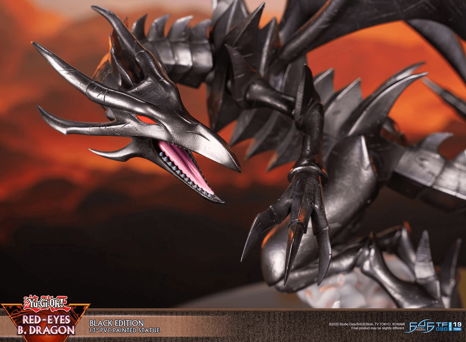 F4FYGOREBST Yu-Gi-Oh! - Red Eyes Black Dragon (Black Edition) PVC Statue - First 4 Figures - Titan Pop Culture