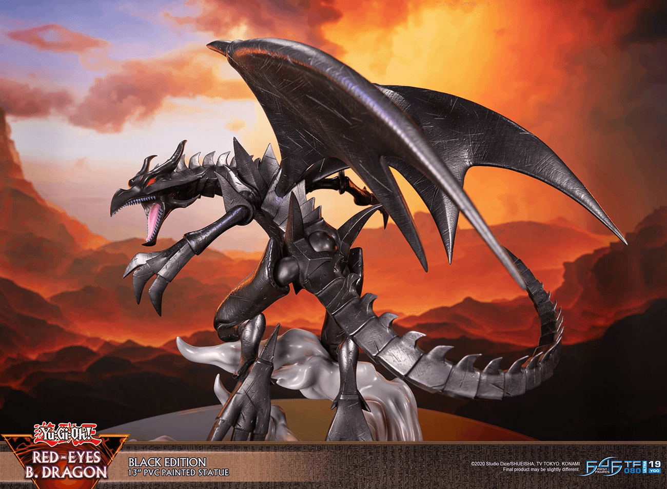 F4FYGOREBST Yu-Gi-Oh! - Red Eyes Black Dragon (Black Edition) PVC Statue - First 4 Figures - Titan Pop Culture