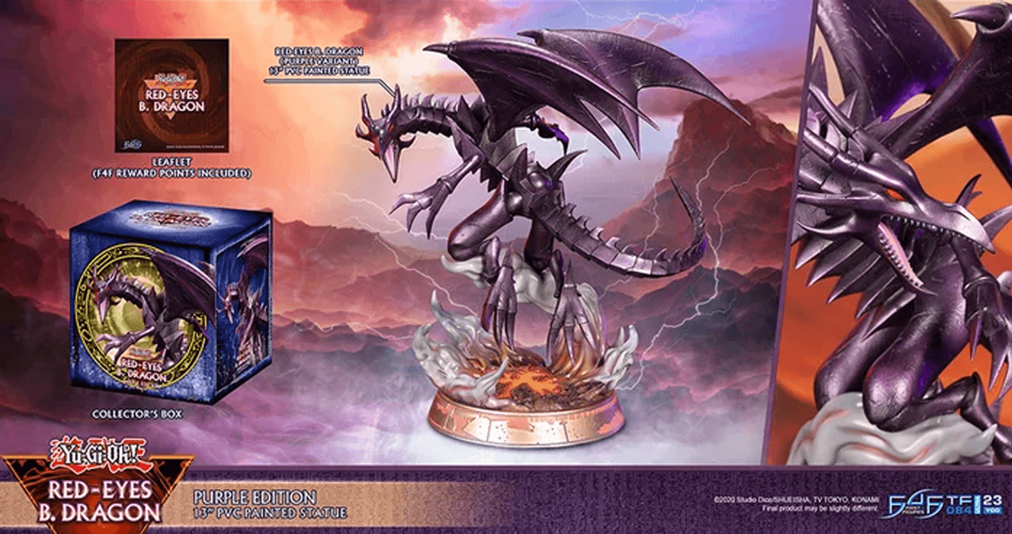 F4FYGOREPST Yu-Gi-Oh! - Red Eyes Black Dragon (Purple Edition) PVC Statue - First 4 Figures - Titan Pop Culture
