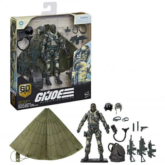 27715 G.I. Joe Classified Series 60th Anniversary: Action Pilot - HALO (High Altitude Low Opening) Jumper Figure - Hasbro - Titan Pop Culture