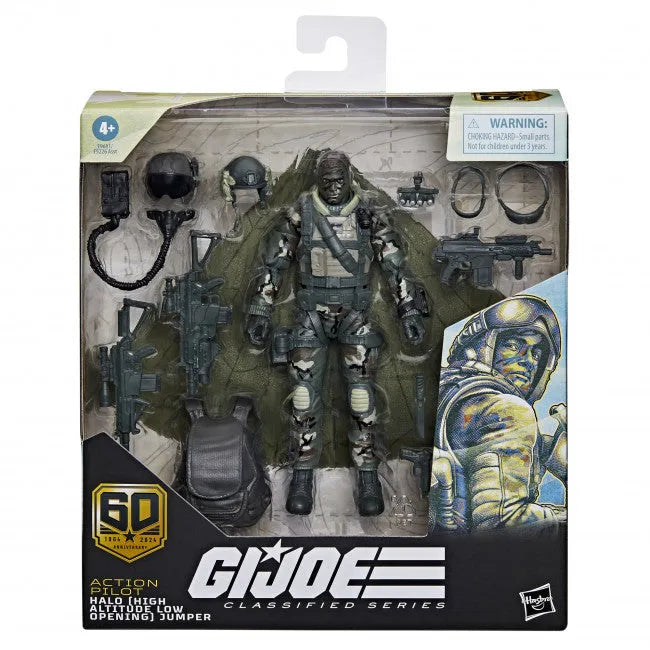 27715 G.I. Joe Classified Series 60th Anniversary: Action Pilot - HALO (High Altitude Low Opening) Jumper Figure - Hasbro - Titan Pop Culture