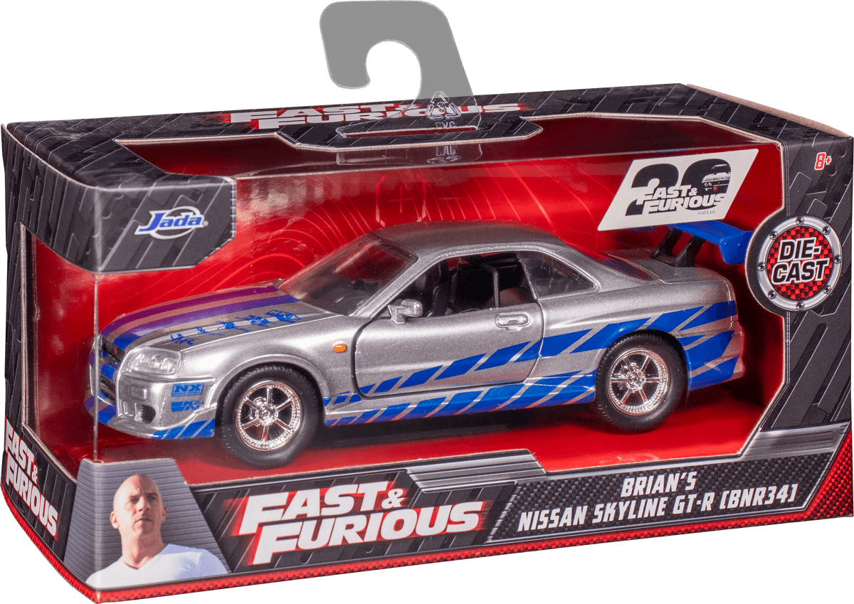Fast and Furious - 2002 Nissan Skyline GTR R34 Silver 1:32 Scale Hollywood Ride Diecast Scale Rides by Jada Toys | Titan Pop Culture