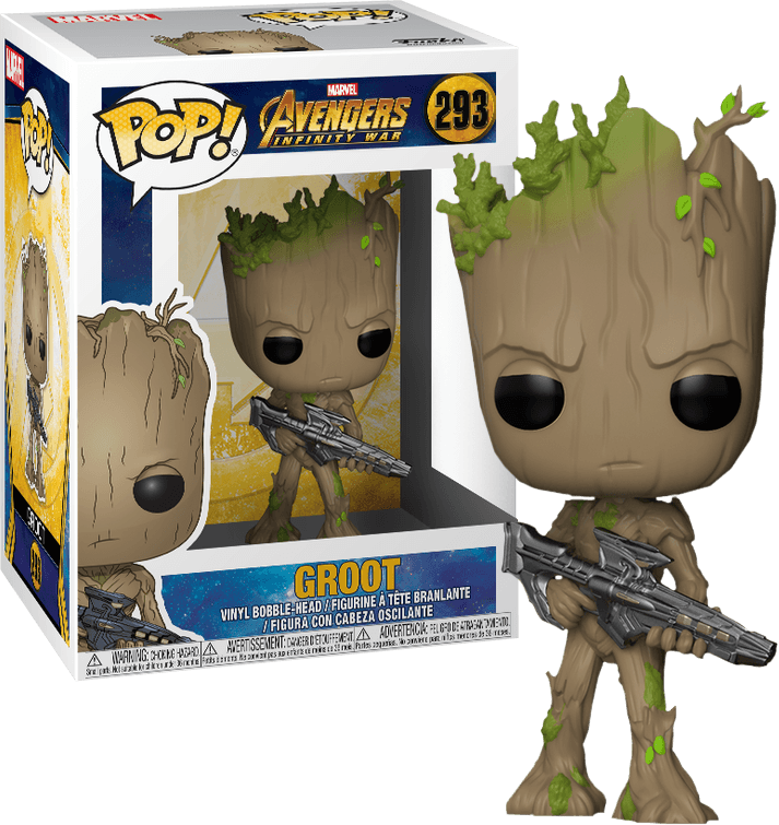 FUN26904 Avengers 3: Infinity War - Teen Groot with Gun Pop! Vinyl - Funko TBA - Titan Pop Culture