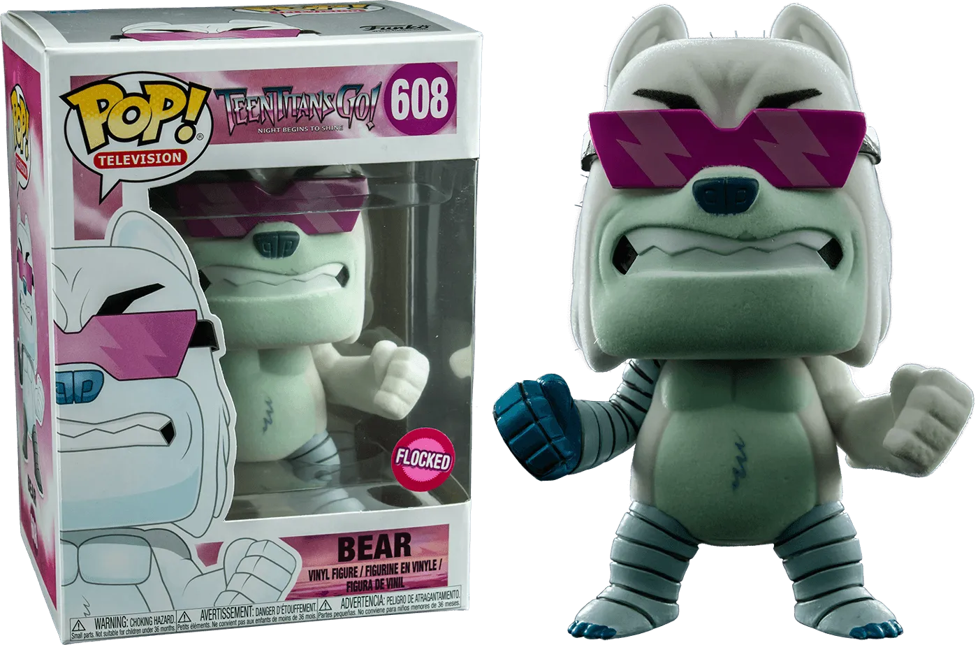 FUN28683 Teen Titans Go! - The Night Begins to Shine Bear Flocked US Exclusive Pop! Vinyl - Funko - Titan Pop Culture