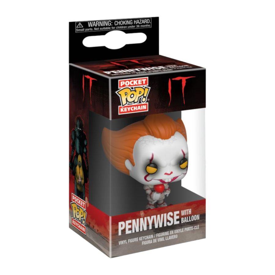 FUN31811 It (2017) - Pennywise with balloon Pocket Pop! Keychain - Funko TBA - Titan Pop Culture