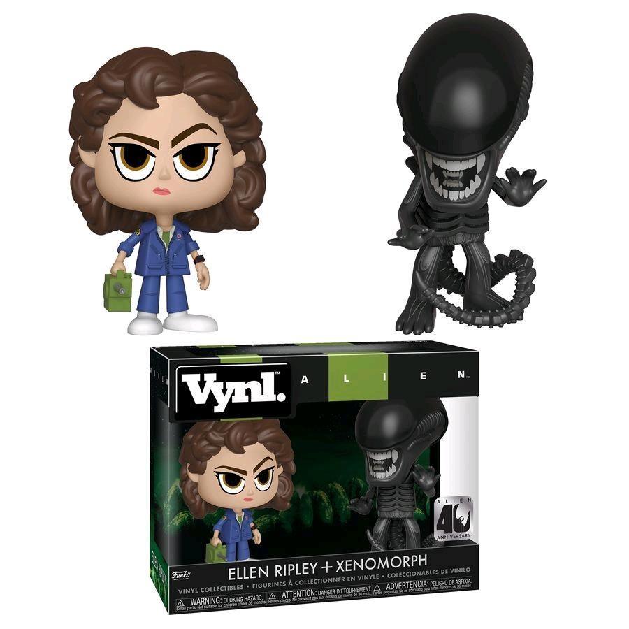 FUN37755 Alien - Xenomorph & Ripley 40th Anniversary Vynl. - Funko - Titan Pop Culture