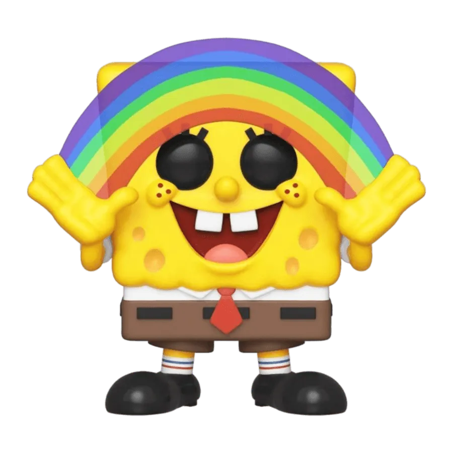 FUN39552 SpongeBob SquarePants - Spongebob Rainbow Pop! Vinyl - Funko TBA - Titan Pop Culture