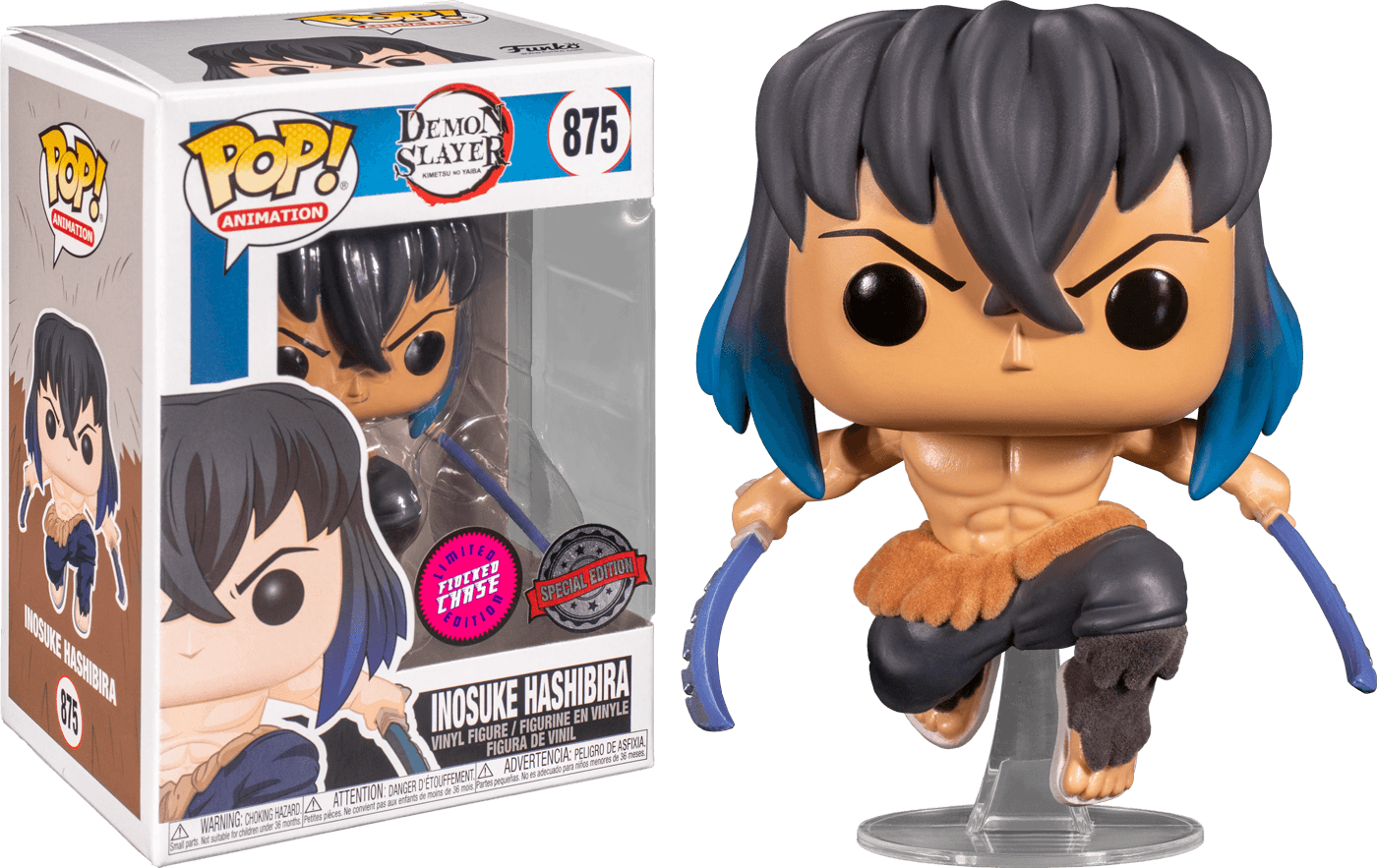 FUN40621CASE Demon Slayer - Inosuke US Exclusive Flocked Pop! Vinyl - Chase Case [RS] - Funko - Titan Pop Culture