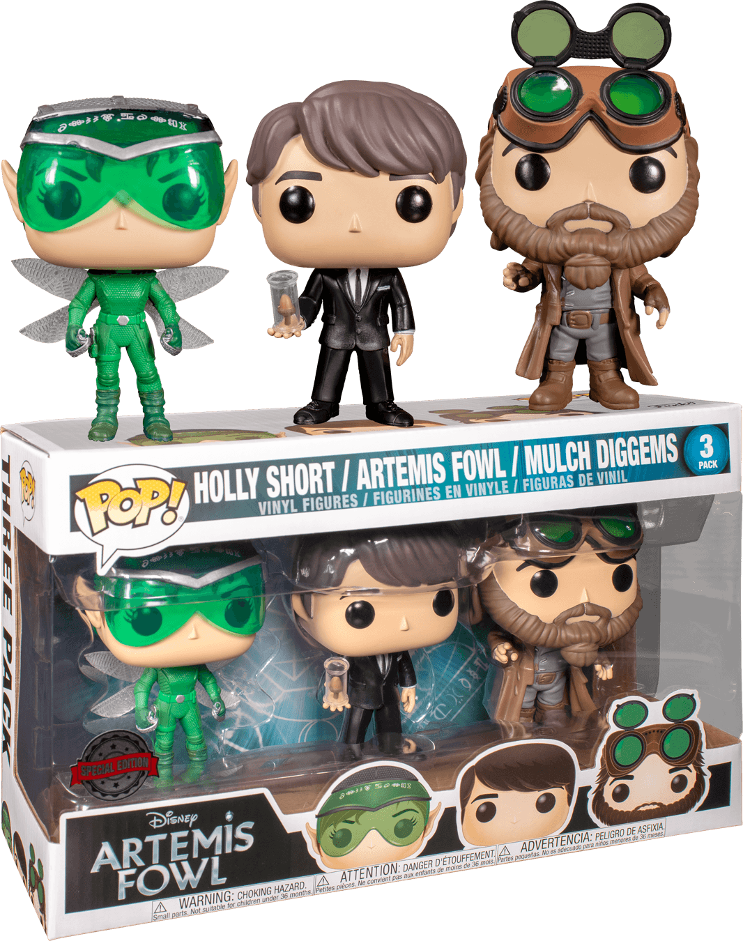 FUN41258 Artemis Fowl - Artemis Fowl, Mulch Diggems & Holly Short US Exclusive Pop! Vinyl 3-pack [RS] - Funko - Titan Pop Culture