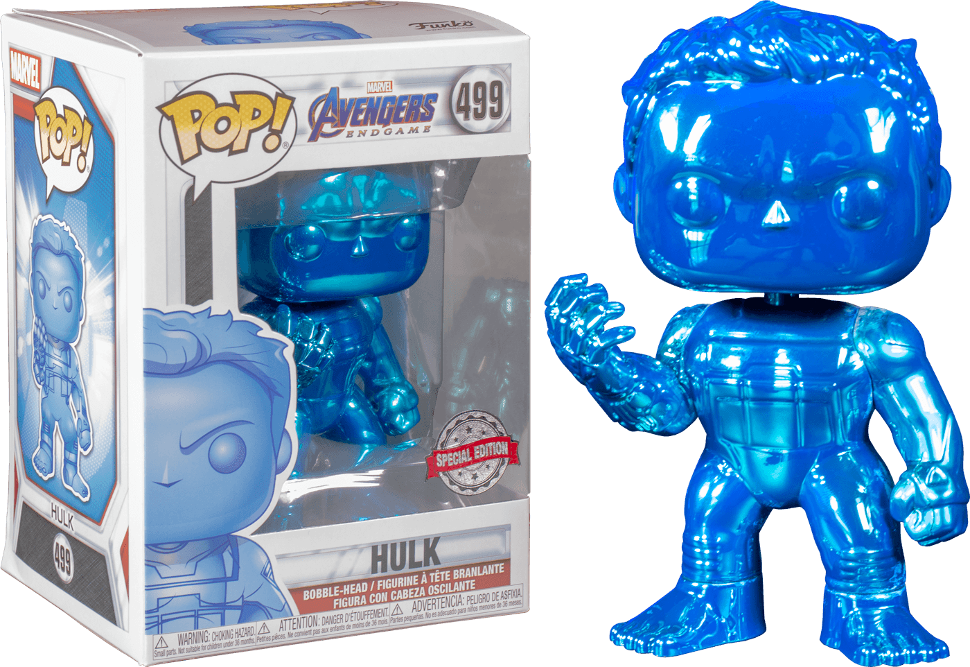 FUN41353 Avengers 4: Endgame - Hulk Blue Chrome US Exclusive Pop! Vinyl - Funko - Titan Pop Culture