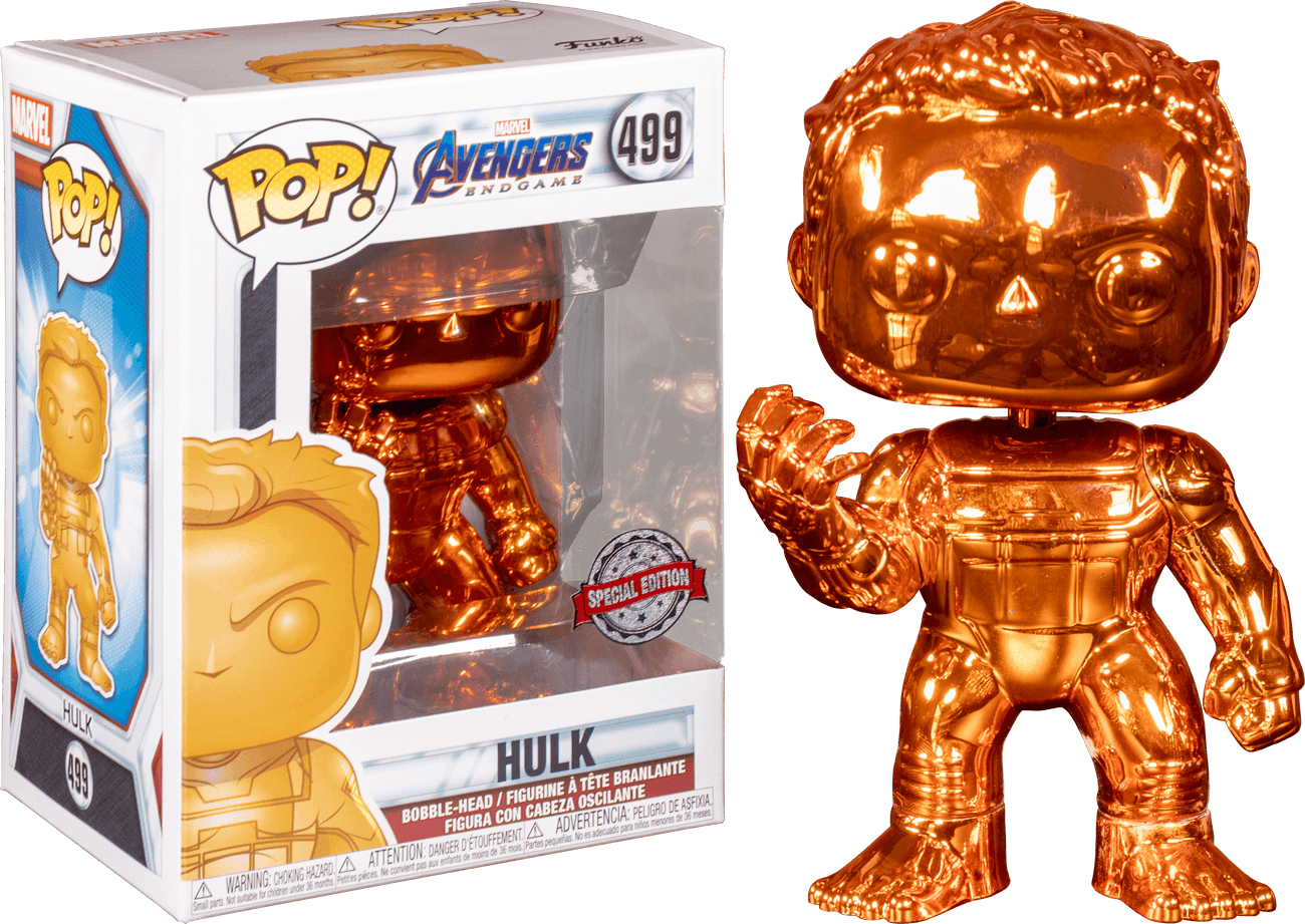 FUN41355 Avengers 4: Endgame - Hulk Orange Chrome US Exclusive Pop! Vinyl - Funko - Titan Pop Culture