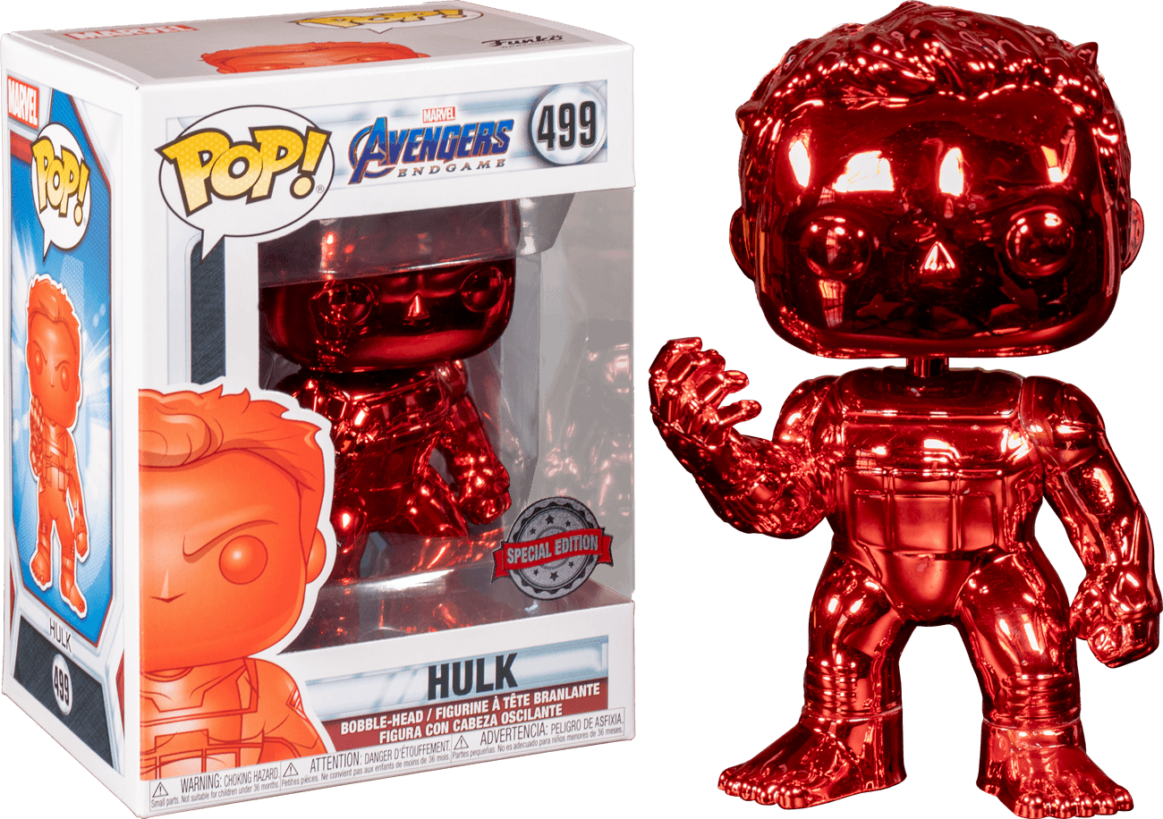 FUN41356 Avengers 4: Endgame - Hulk Red Chrome US Exclusive Pop! Vinyl - Funko - Titan Pop Culture