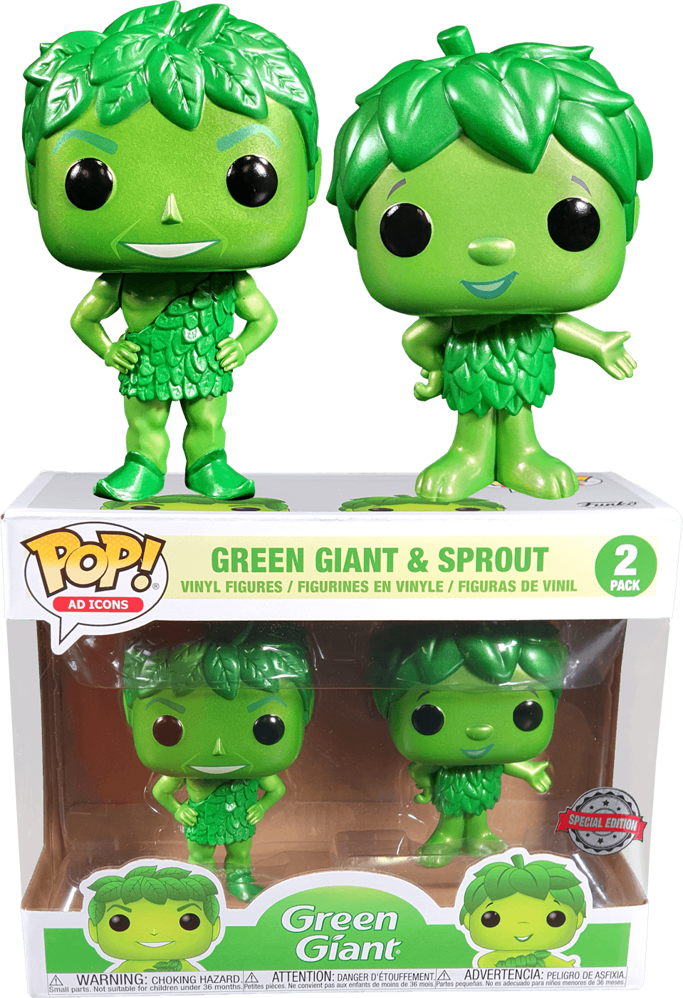 Ad Icons - Green Giant & Sprout Metallic US Exclusive Pop! Vinyl 2-pack Funko Titan Pop Culture