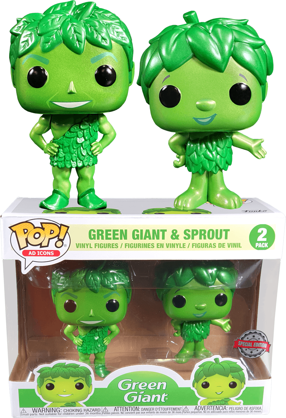 FUN42028 Ad Icons - Green Giant & Sprout Metallic US Exclusive Pop! Vinyl 2-pack - Funko - Titan Pop Culture