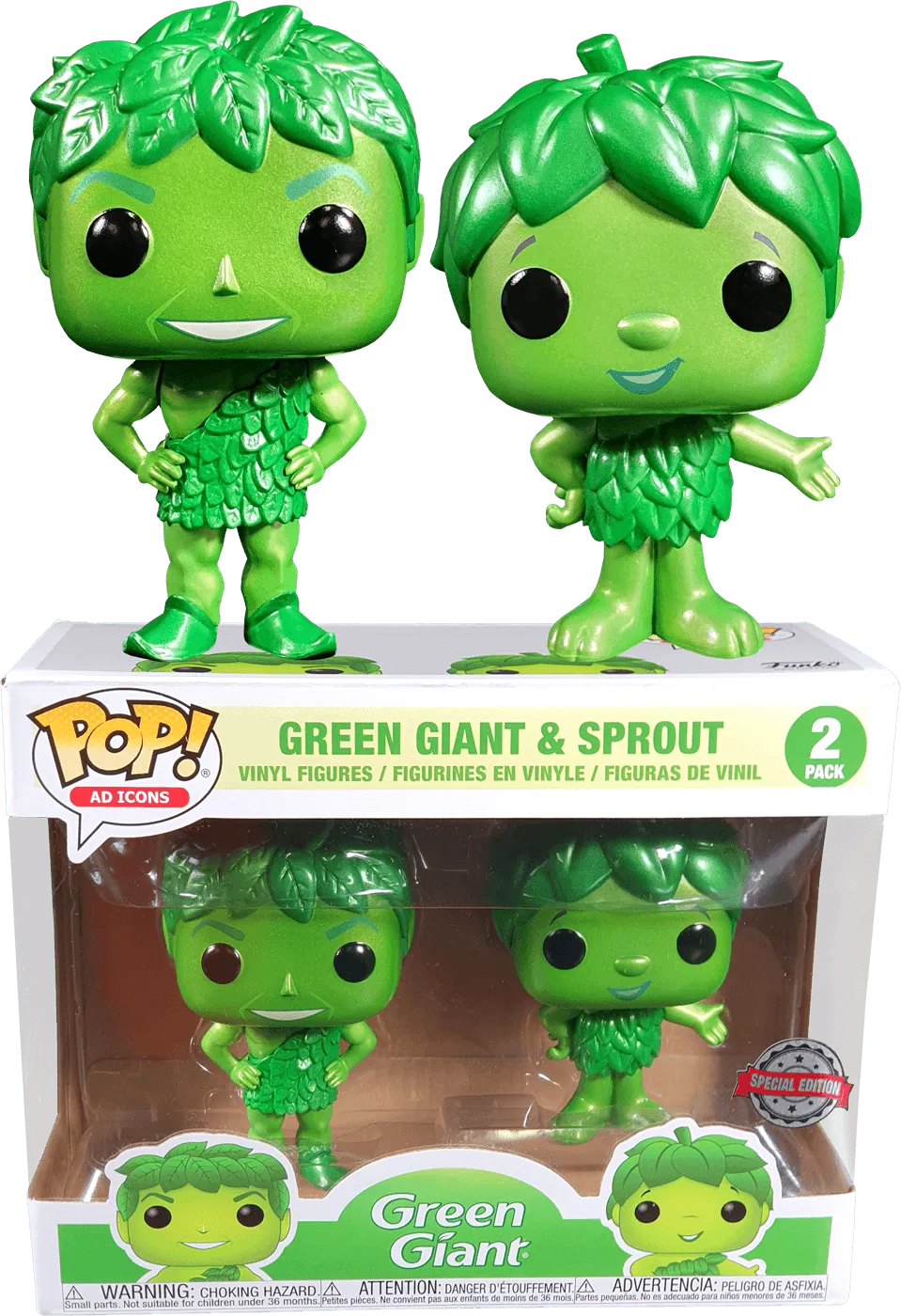 FUN42028 Ad Icons - Green Giant & Sprout Metallic US Exclusive Pop! Vinyl 2-pack - Funko - Titan Pop Culture