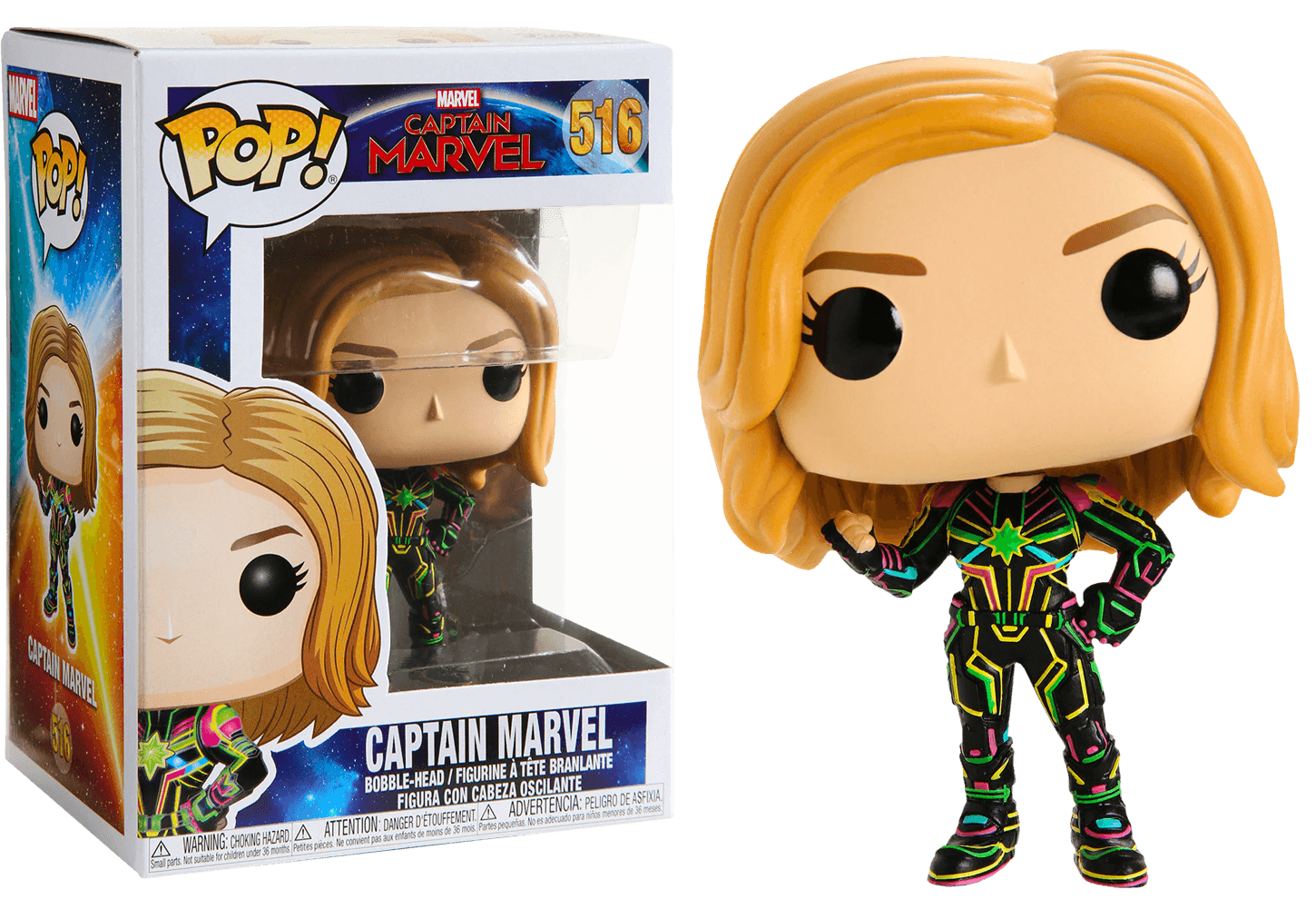 FUN43964 Captain Marvel - Captain Marvel Neon Suit Pop! Vinyl - Funko - Titan Pop Culture