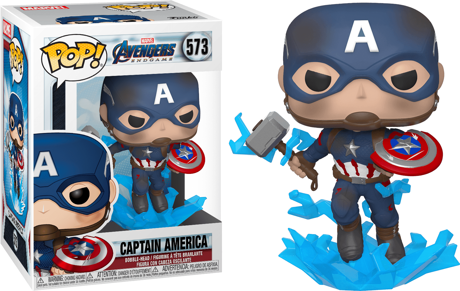 FUN45137 Avengers 4: Endgame - Captain America with Mjolnir Pop! Vinyl - Funko - Titan Pop Culture