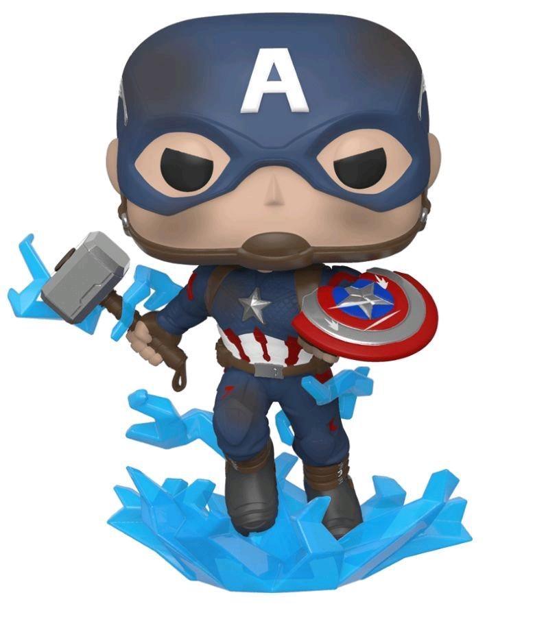 FUN45137 Avengers 4: Endgame - Captain America with Mjolnir Pop! Vinyl - Funko - Titan Pop Culture