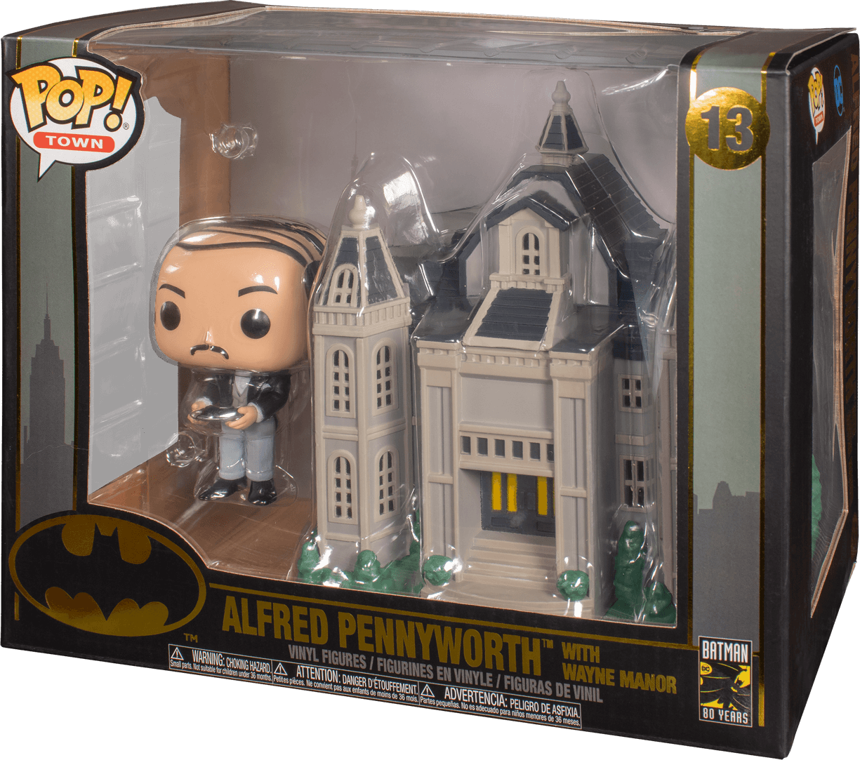 FUN45524 Batman 80th Anniversary - Alfred Pennyworth with Wayne Manor Pop! Town - Funko - Titan Pop Culture