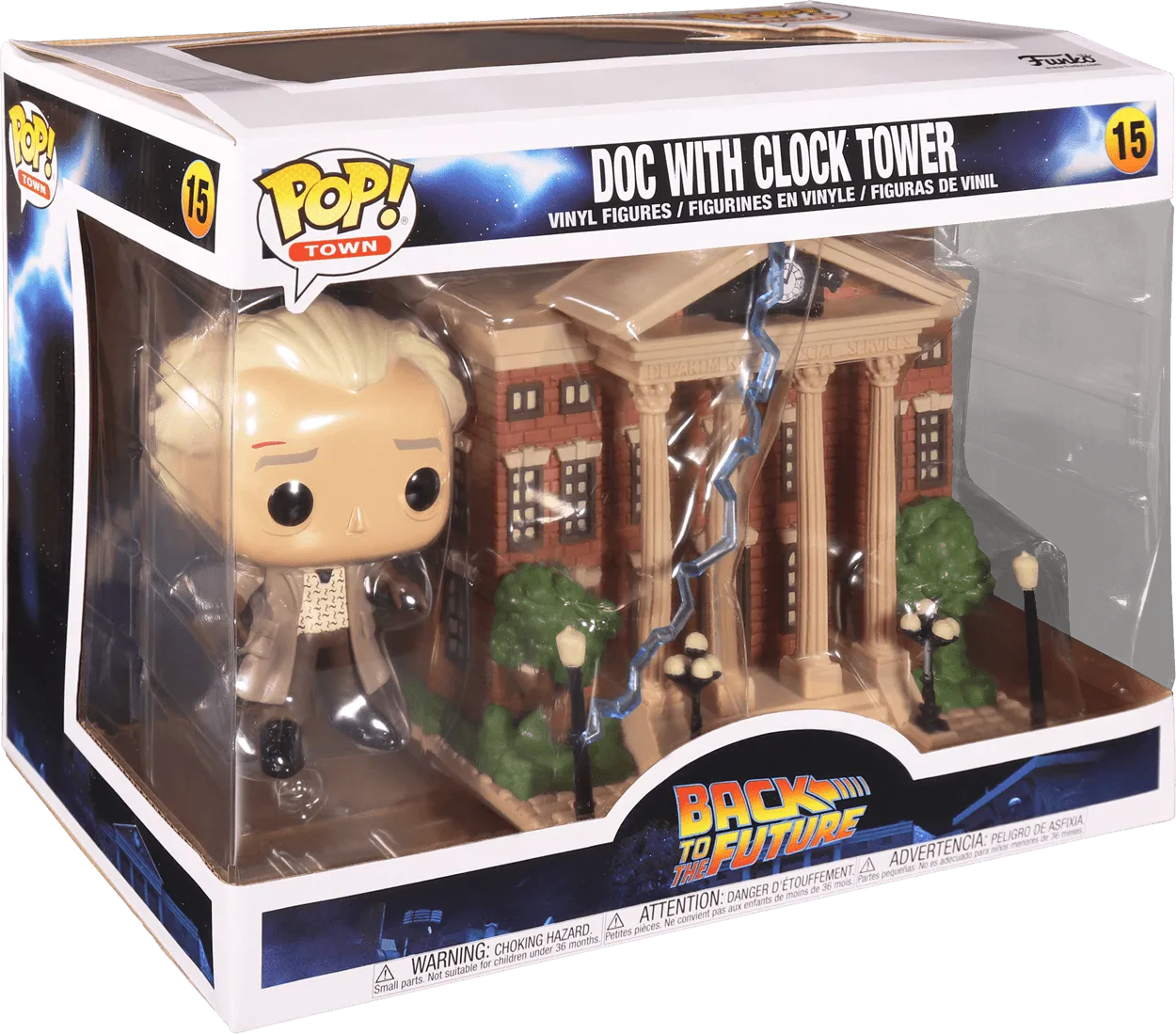 FUN46910 Back to the Future - Doc with Clock Tower Pop! Town - Funko - Titan Pop Culture