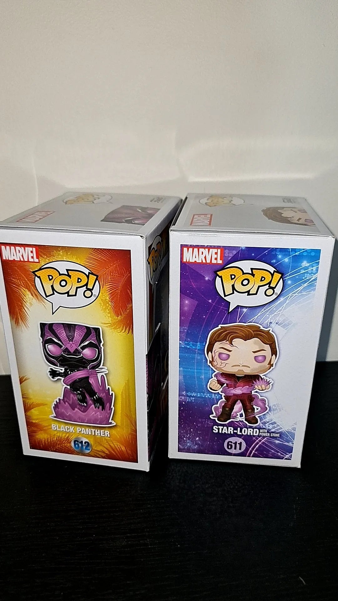 FUN46958 Funko POP! Vinyl Marvel - Star-Lord With Power Stone #611 & Black Panther Glow Marvel Collector Corps Exclusive Rare - Funko/Resale - Titan Pop Culture