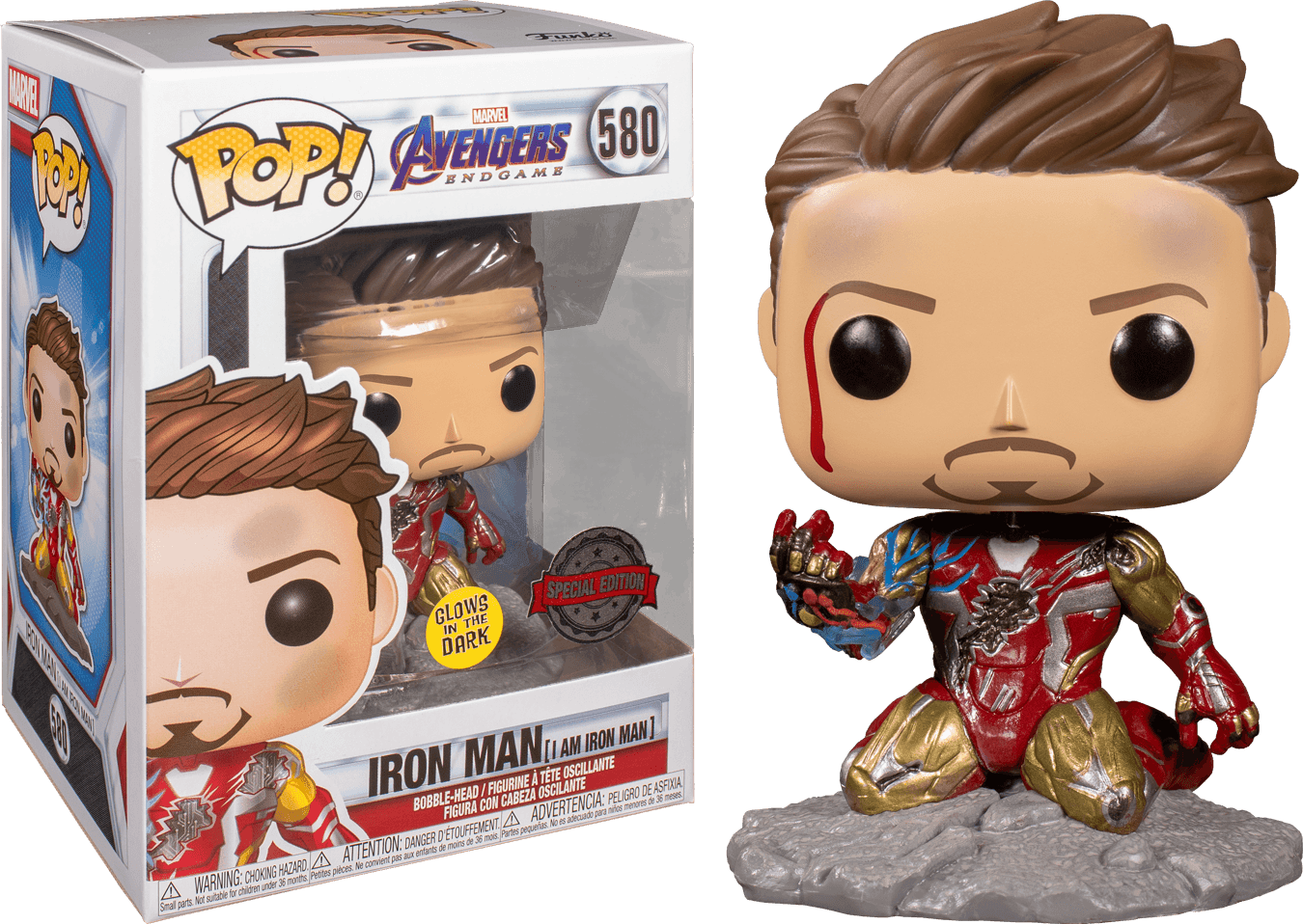 FUN47096 Avengers 4: Endgame - I Am Iron Man Glow Pop! Deluxe - Funko - Titan Pop Culture