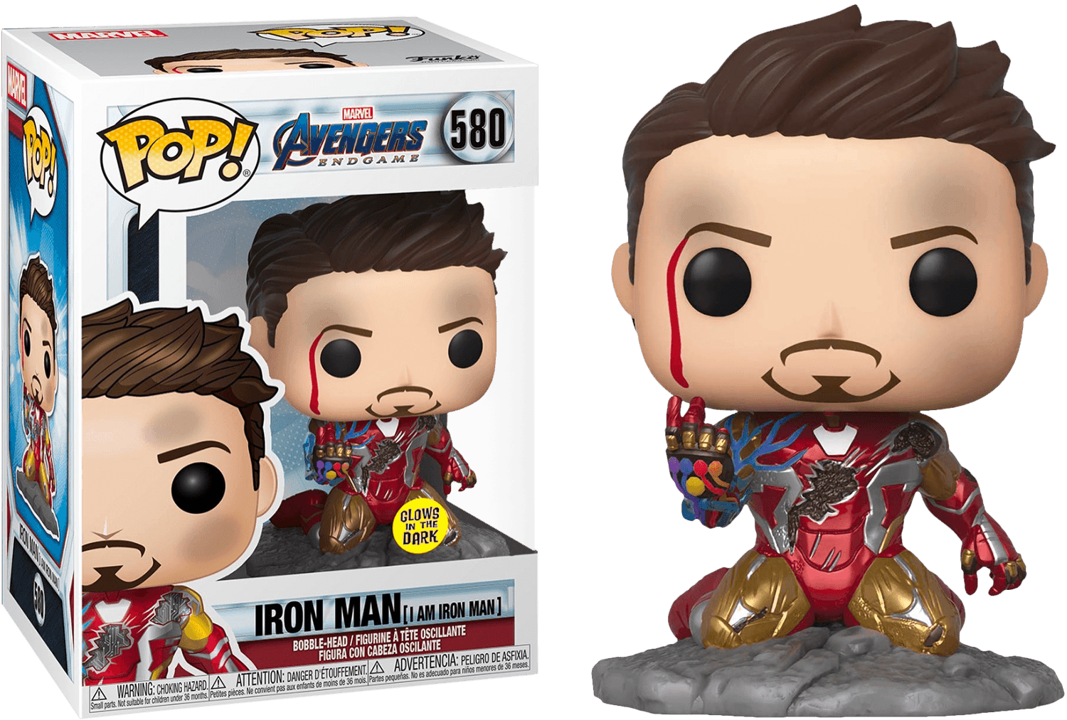 FUN47096 Avengers 4: Endgame - I Am Iron Man Glow Pop! Deluxe - Funko - Titan Pop Culture