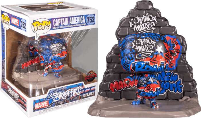 FUN49636 Captain America - Graffiti Deco US Exclusive Pop! Deluxe [RS] - Funko - Titan Pop Culture