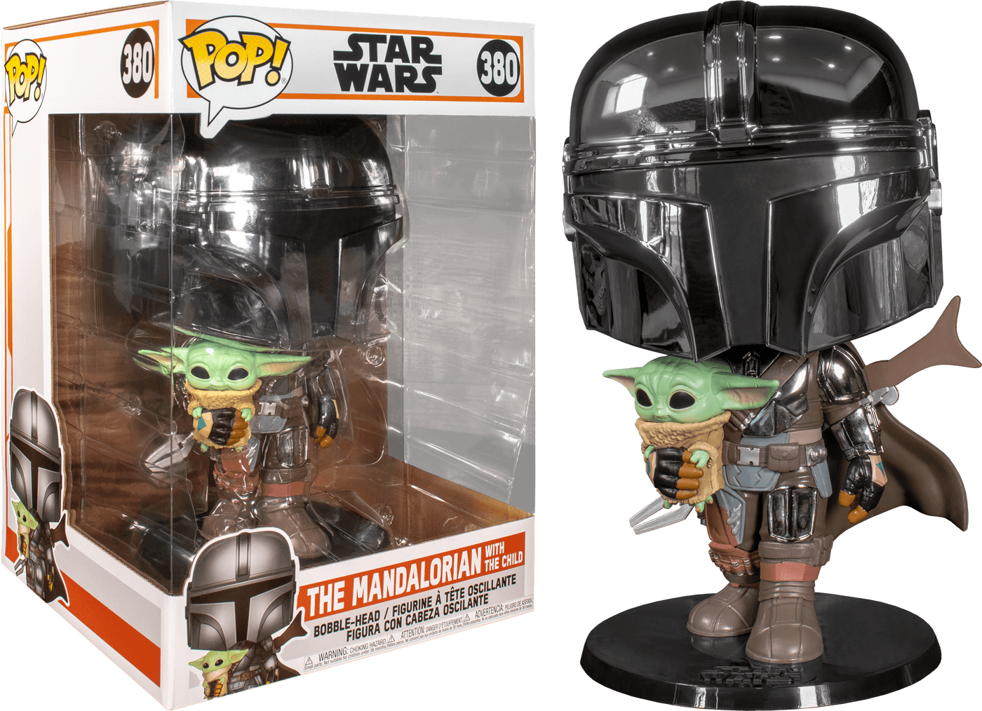 FUN49931 Star Wars: The Mandalorian - Mandalorian with Child Chrome 10" Pop! Vinyl - Funko TBA - Titan Pop Culture