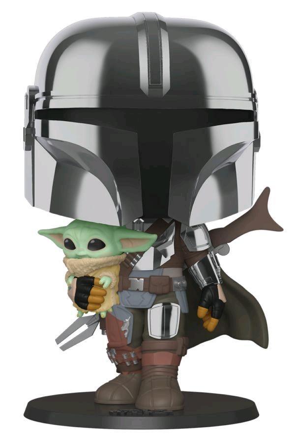 FUN49931 Star Wars: The Mandalorian - Mandalorian with Child Chrome 10" Pop! Vinyl - Funko TBA - Titan Pop Culture