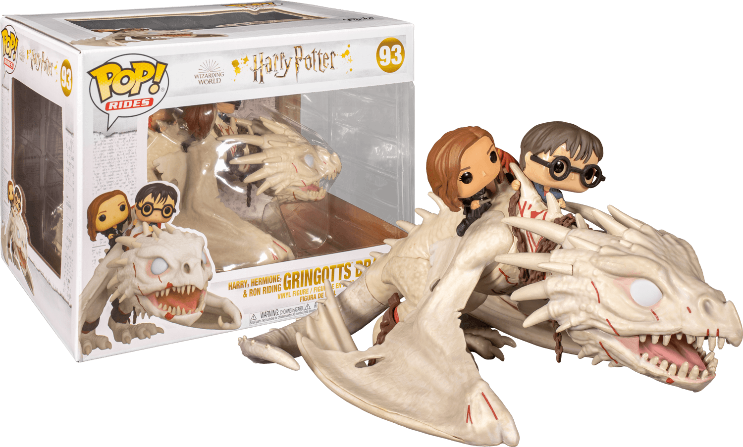 FUN50815 Harry Potter - Gringott's Dragon with Harry, Ron & Hermione Pop! Ride - Funko TBA - Titan Pop Culture