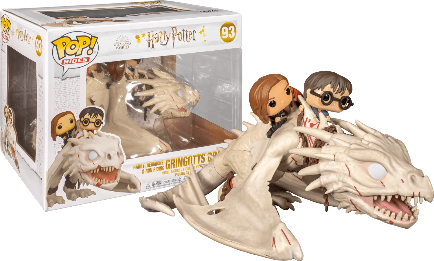 FUN50815 Harry Potter - Gringott's Dragon with Harry, Ron & Hermione Pop! Ride - Funko TBA - Titan Pop Culture