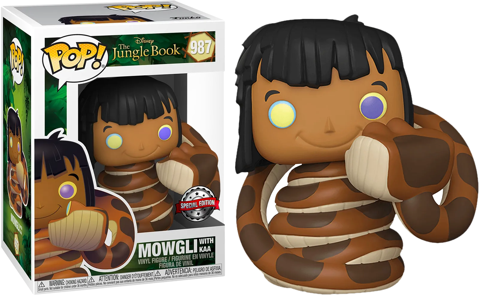 FUN51414 Jungle Book - Mowgli with Kaa US Exclusive Pop! Vinyl [RS] - Funko - Titan Pop Culture