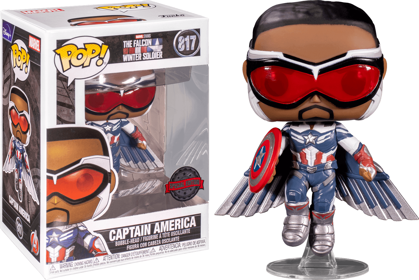 FUN51649 The Falcon and the Winter Soldier - Captain America Flying US Exclusive Pop! Vinyl [RS] - Funko - Titan Pop Culture