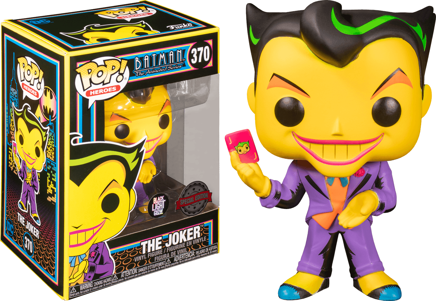 FUN51723 Batman: The Animated Series - Joker Black Light US Exclusive Pop! Vinyl [RS] - Funko - Titan Pop Culture