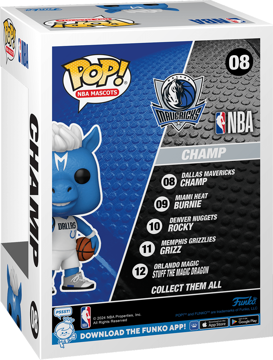 FUN52168 NBA: Mascots - Dallas Champ Pop! Vinyl - Funko - Titan Pop Culture